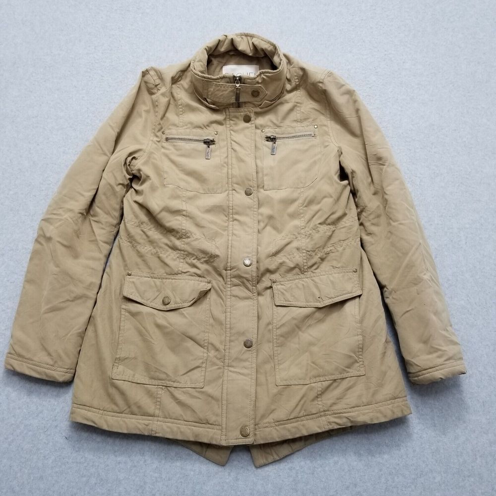 Rachel Roy Jacket Womens Small Beige Pockets‎ Full Zip Lightweight